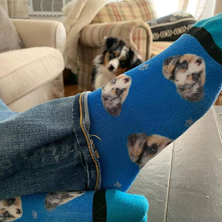 Custom Photo Socks,Dog Face Socks with Engraving