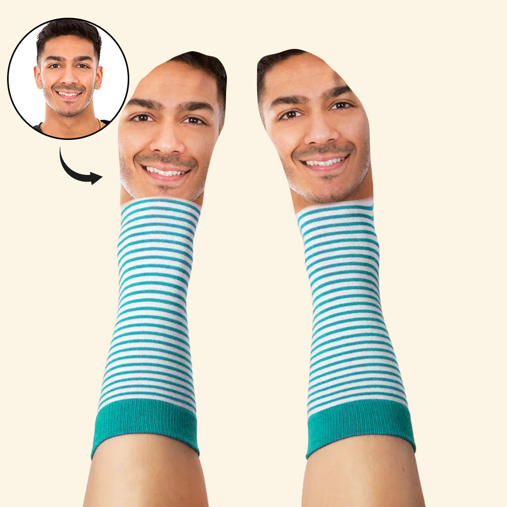 Custom Face Funny Socks Cartoon Style Photo Gifts for Him Her