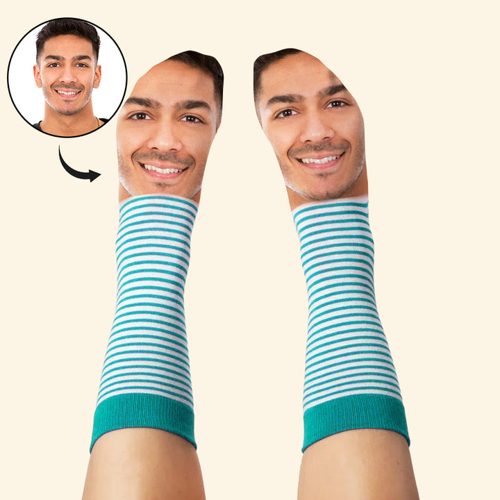 Custom Face Funny Socks Cartoon Style Photo Gifts for Him Her