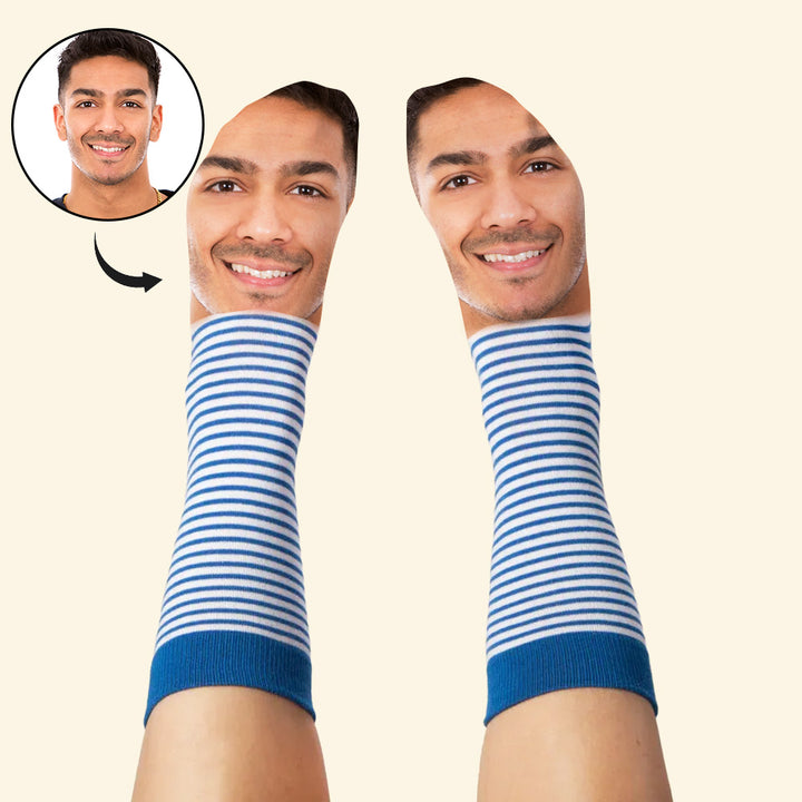 Custom Face Funny Socks Cartoon Style Photo Gifts for Him Her