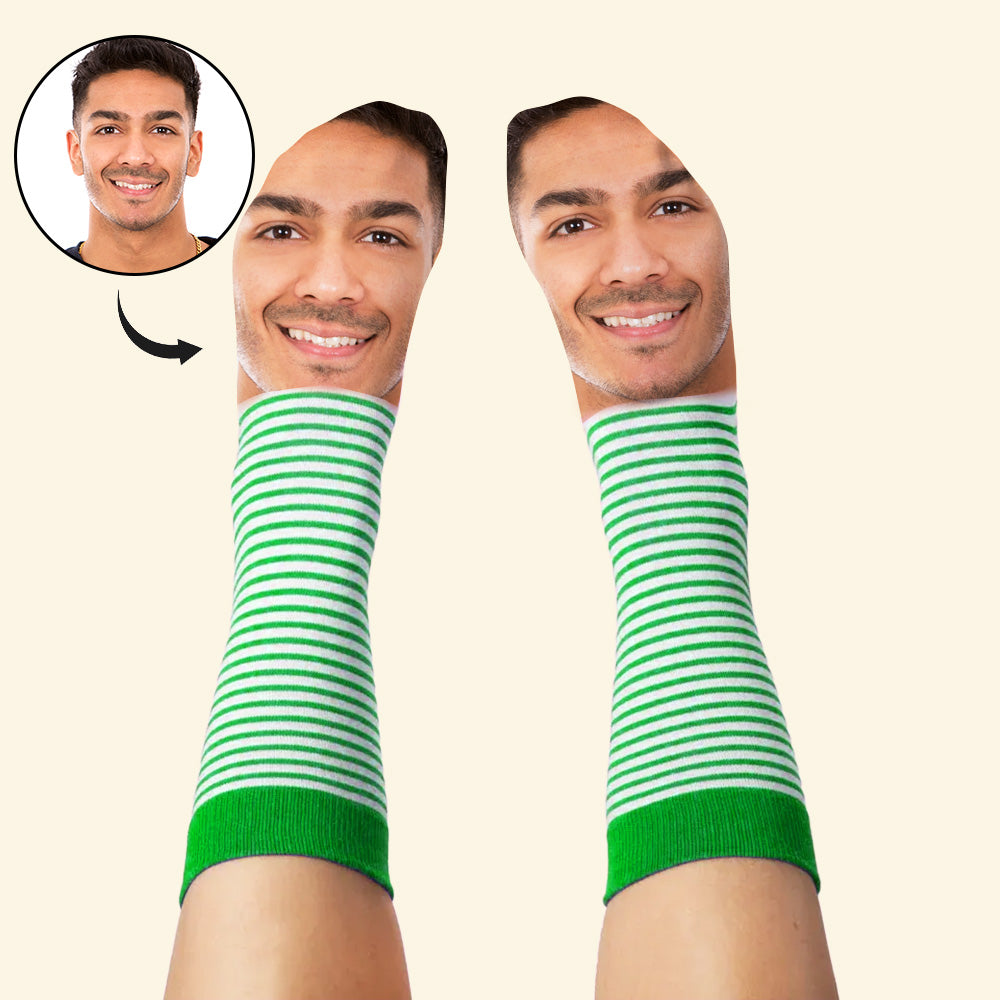 Custom Face Funny Socks Cartoon Style Photo Gifts for Him Her