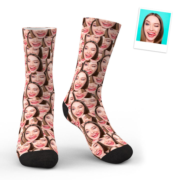 Custom Photo Mash Socks With Your Text