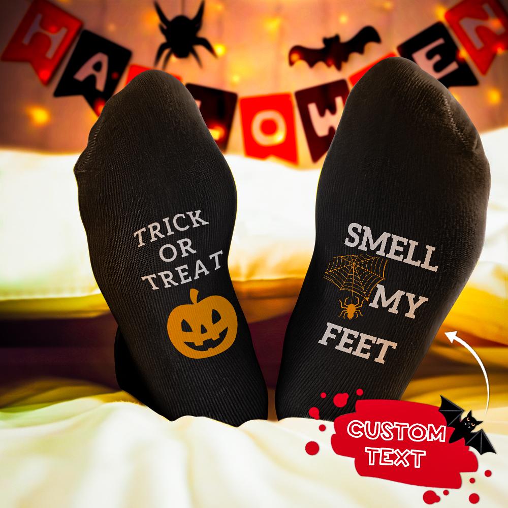 Custom Text Socks Trick Or Treat Funny Halloween Gift