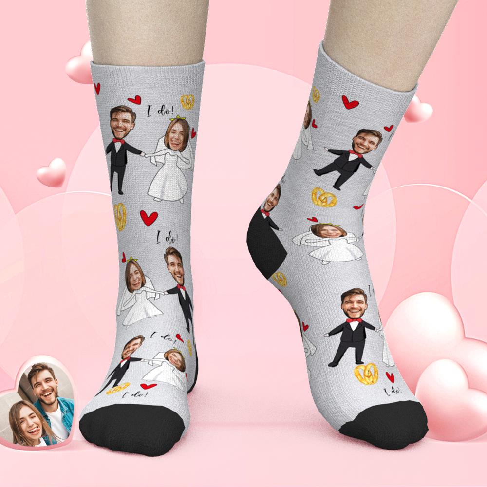 Custom Face Socks Wedding Dress Socks