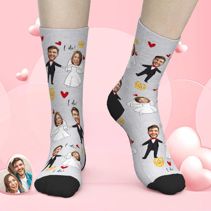 Custom Face Socks Wedding Dress Socks
