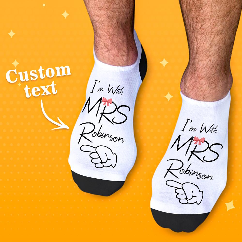 Fun Personalized Socks for Newlyweds Honeymoon Gift for Him and Her Matching Socks for Bride and Groom