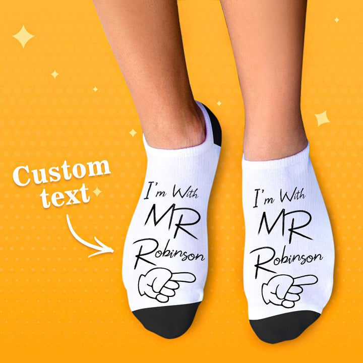 Fun Personalized Socks for Newlyweds Honeymoon Gift for Him and Her Matching Socks for Bride and Groom