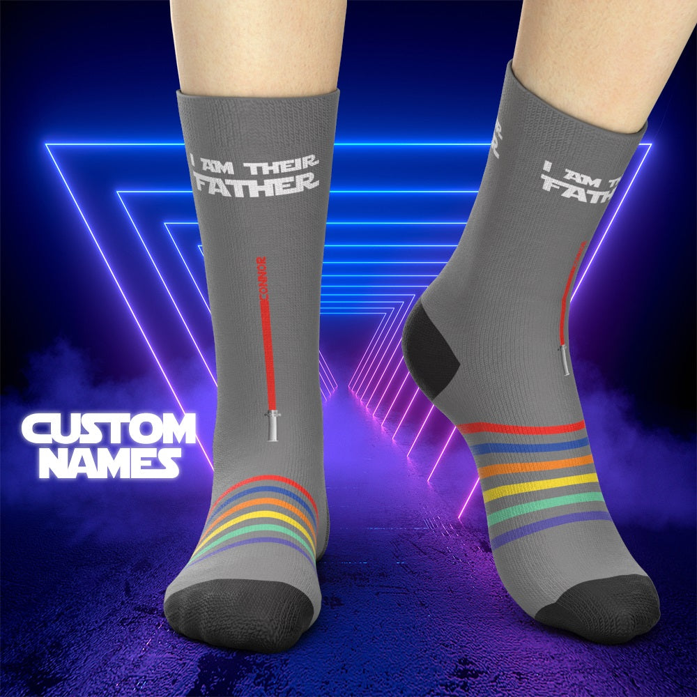Personalized Name Socks I Am Their Father Socks Best Father's Day Gifts