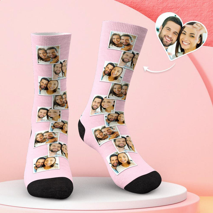 Custom Multi Photo Socks Gifts for Lovers