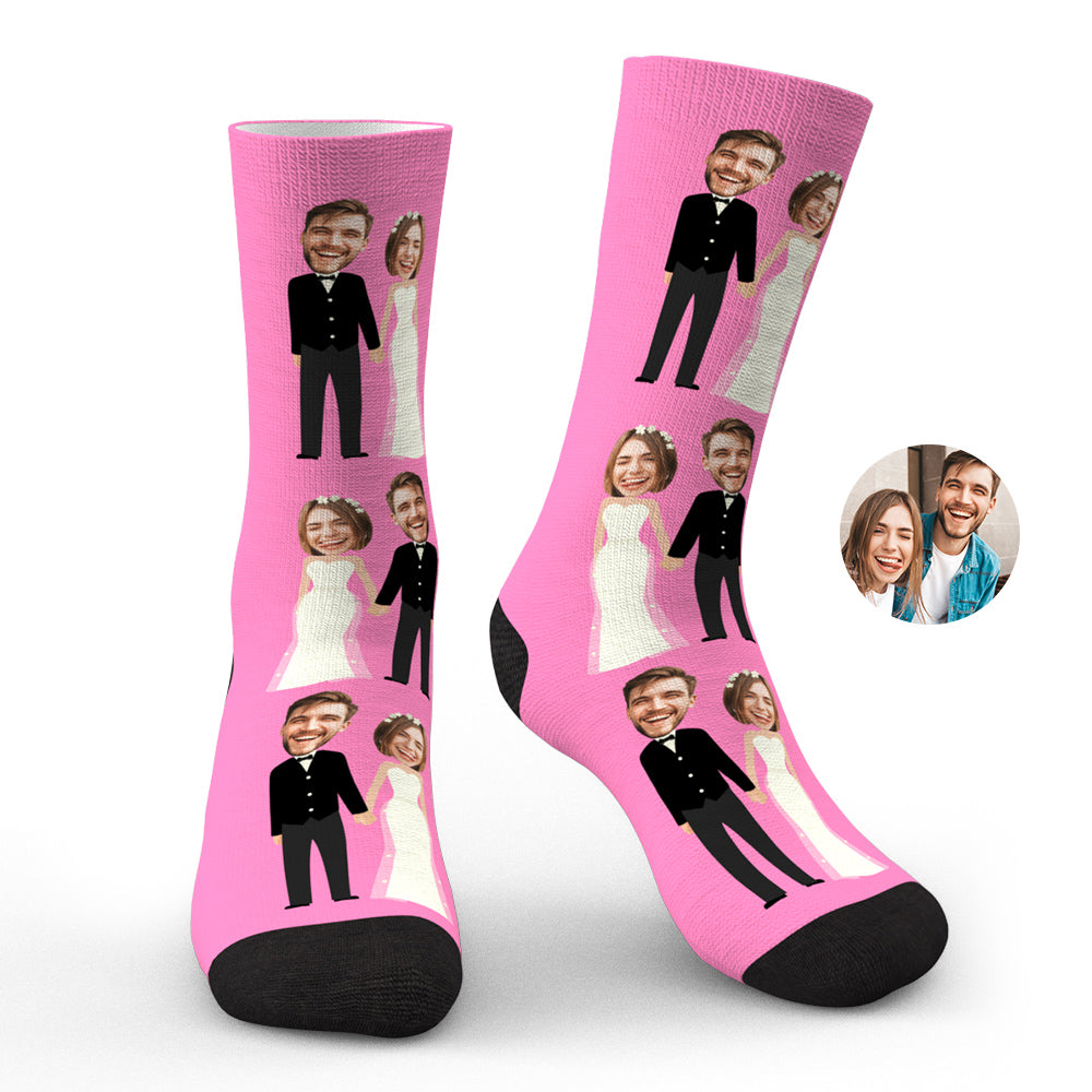Custom Photo Socks Funny Wedding Photo Couple Gifts