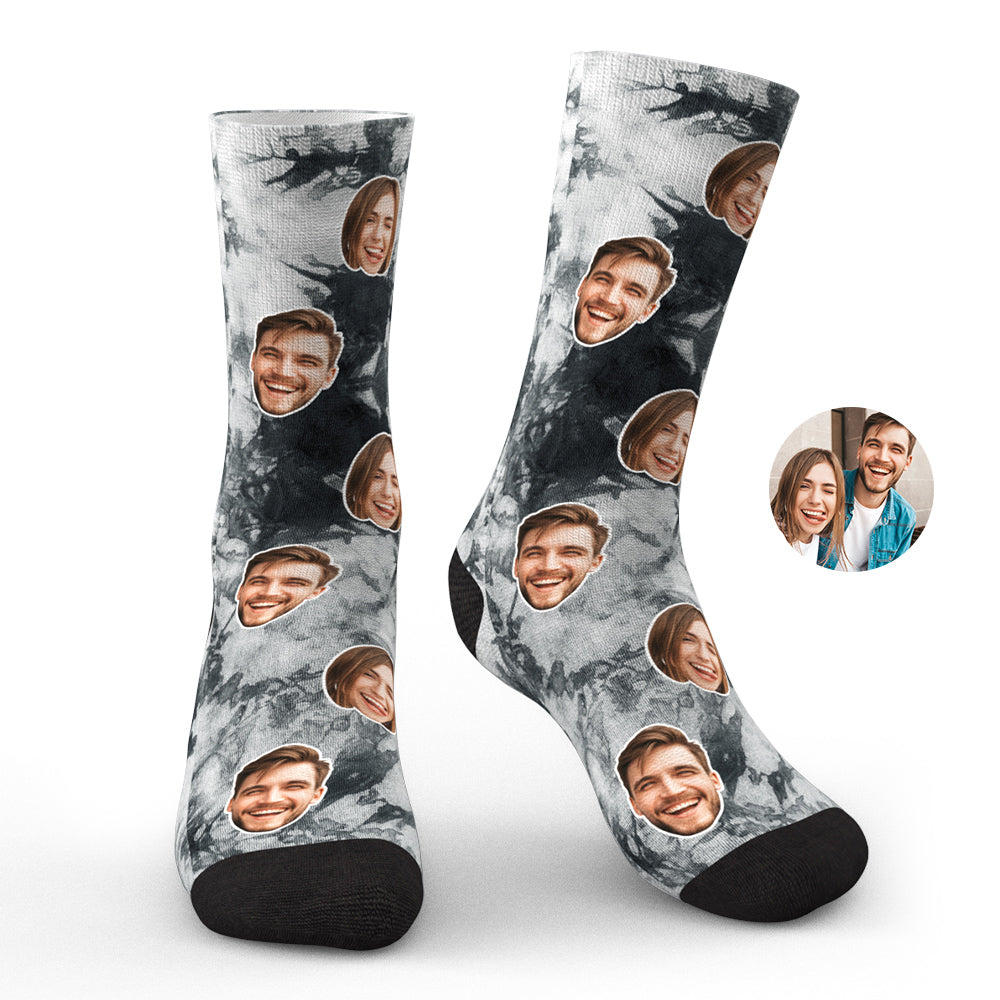 Custom Photo Face Socks Tie Dye Creative Gifts