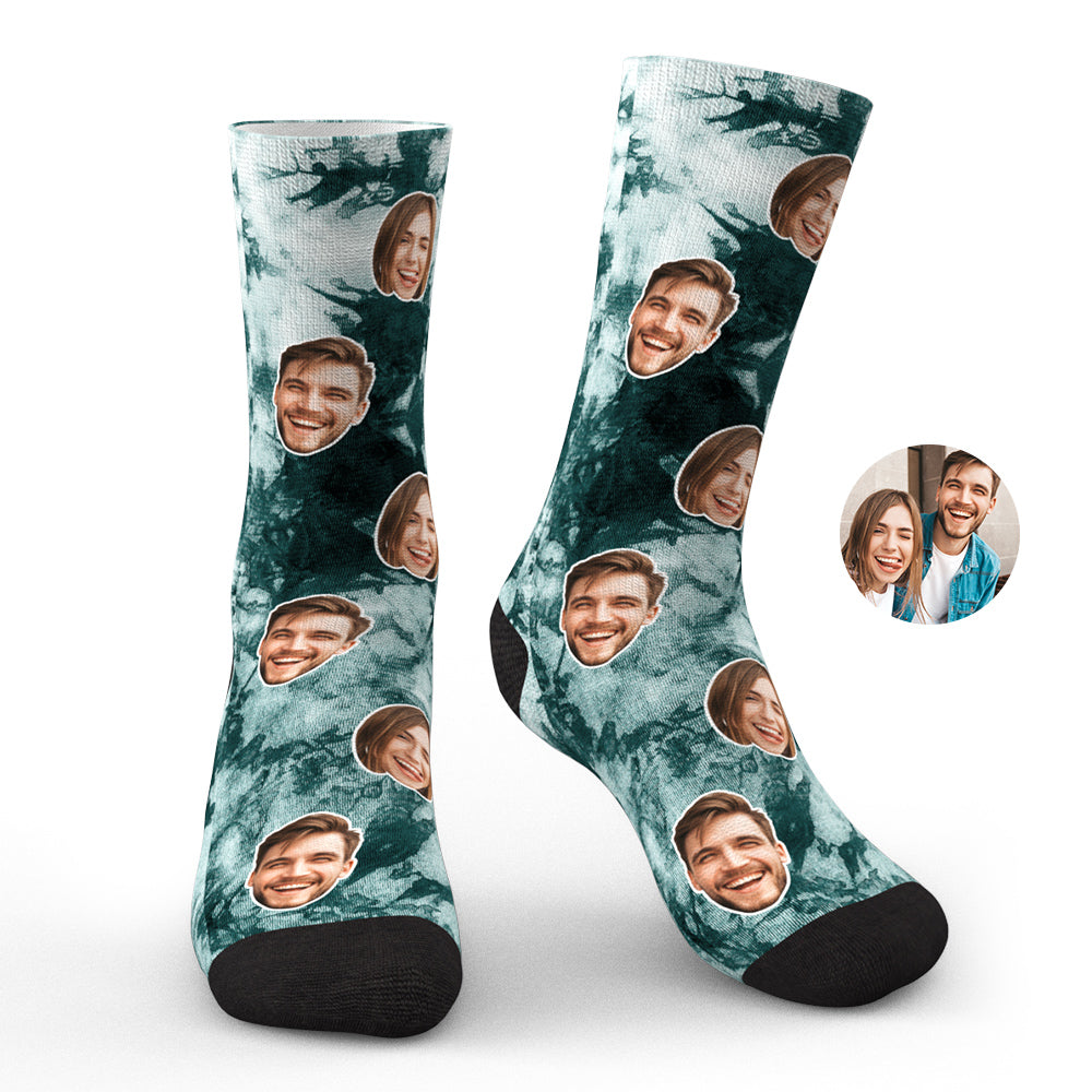 Custom Photo Face Socks Tie Dye Creative Gifts