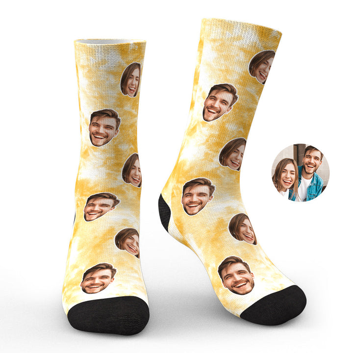 Custom Photo Face Socks Tie Dye Creative Gifts