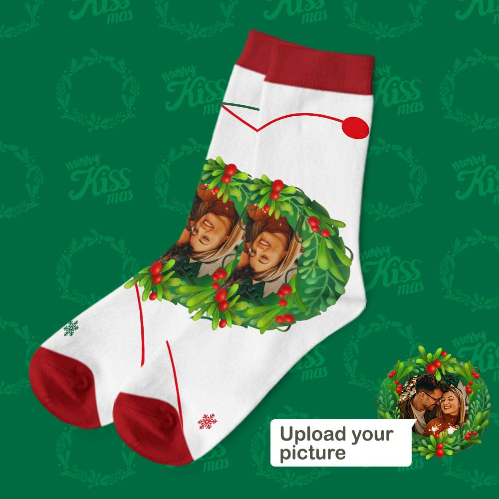 Kissing Under the Mistletoe Socks Photo Socks Gifts for Lover
