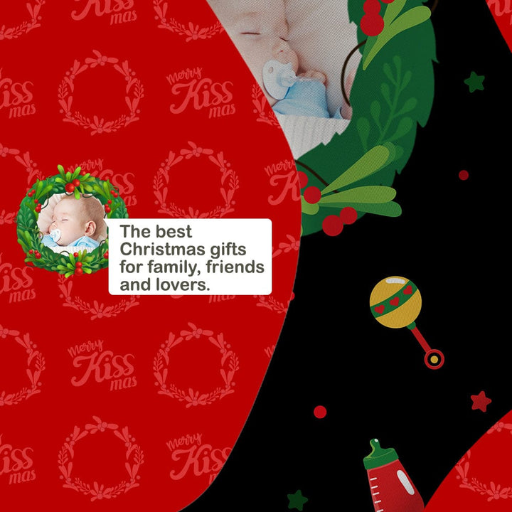 Personalized Photo Socks Christmas Mistletoe and Feeding Bottle Socks Gifts for Family