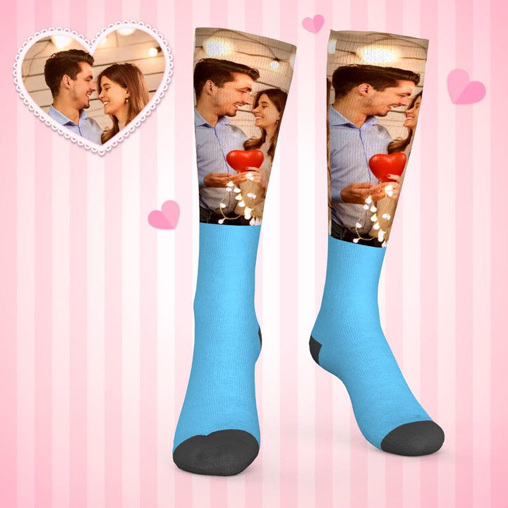 Custom Photo Knee High Socks For Lovers