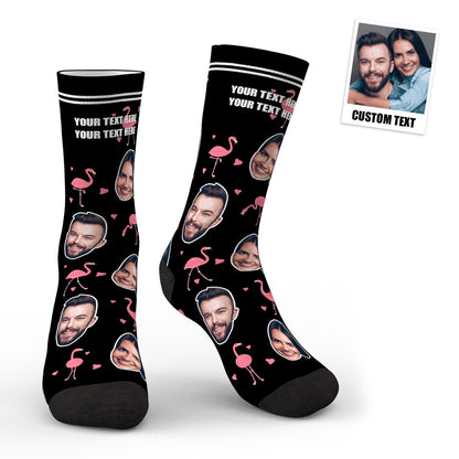 Custom Swan Flamingo And Face On Socks