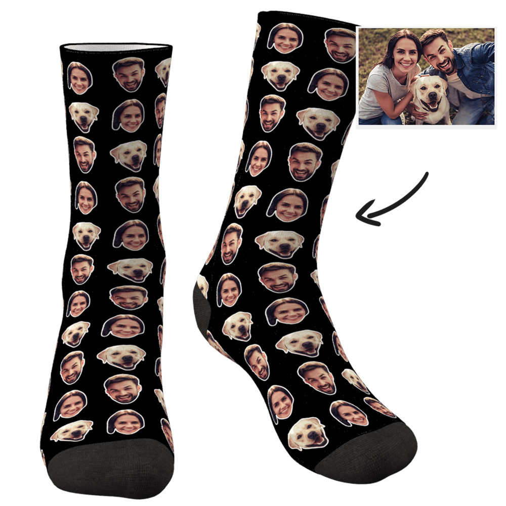 Custom Faces Socks With Your Photo Online Preview