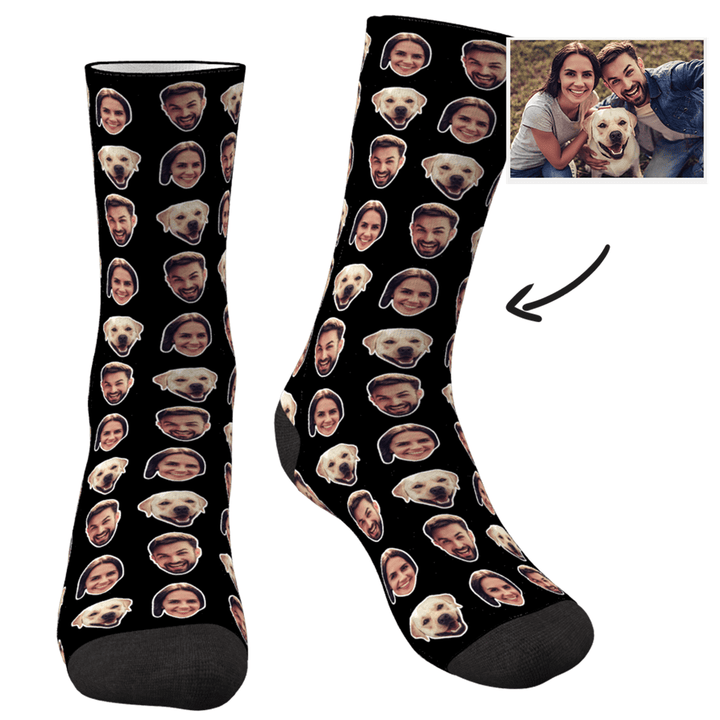 Custom Faces Socks With Your Photo Online Preview