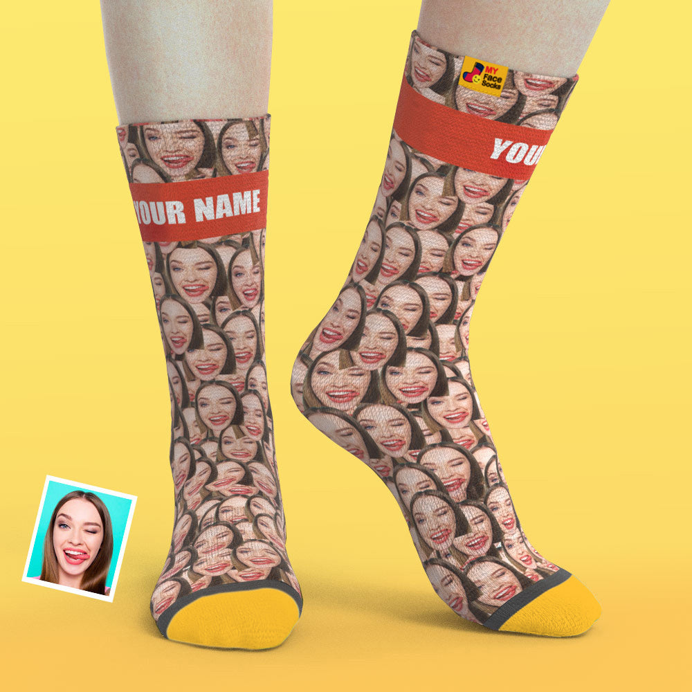 Custom Socks My Face Socks Add Pictures and Name - Face Mash