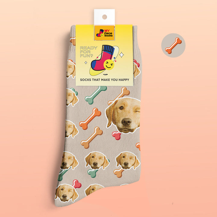 Custom Socks My Face Socks Add Pictures and Name - Dog Face On Socks