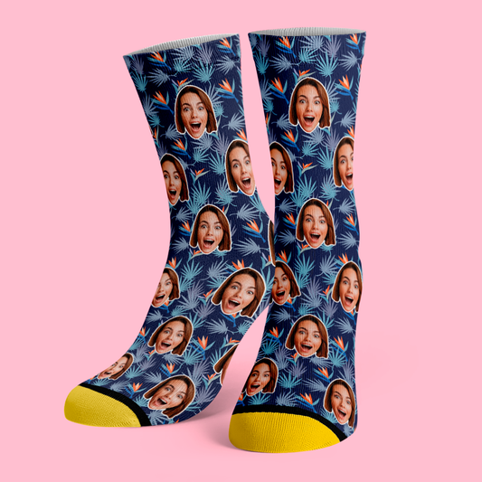 Custom 3D Digital Printed Socks Funny Socks Gift Bird of Paradise