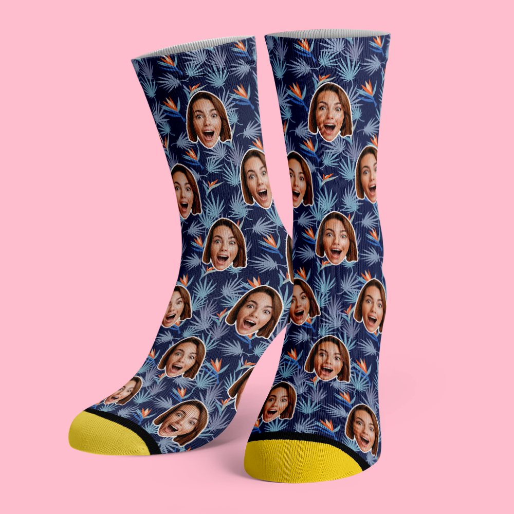 Custom 3D Digital Printed Socks Funny Socks Gift Bird of Paradise