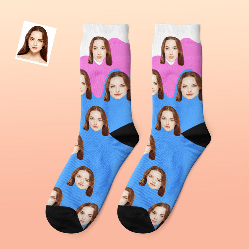 Custom Photo Thick Socks Melting Ice Cream Creative Gifts