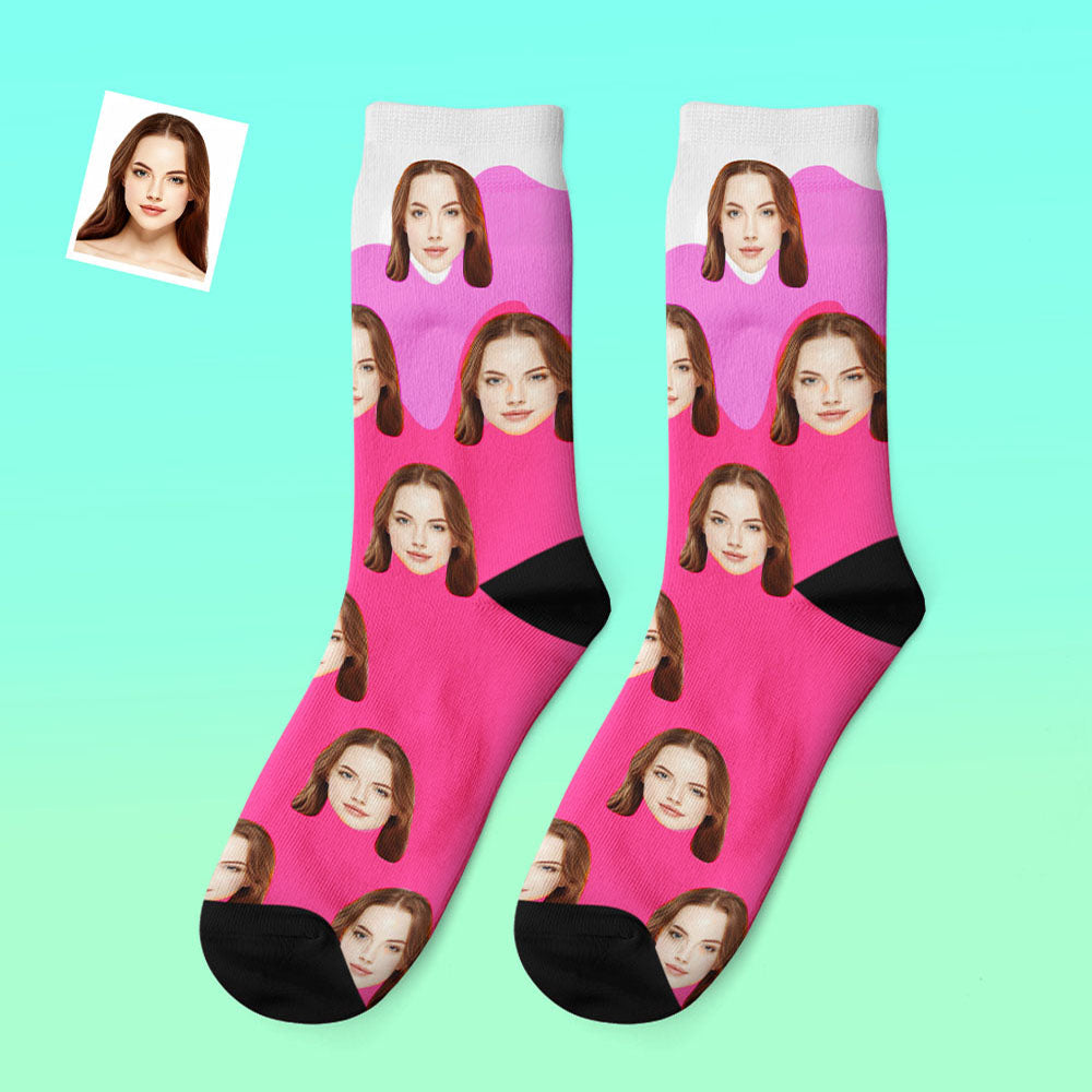 Custom Photo Thick Socks Melting Ice Cream Creative Gifts