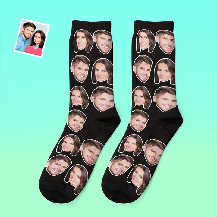 Custom Photo Thick Socks Winter Warm Couple Gifts
