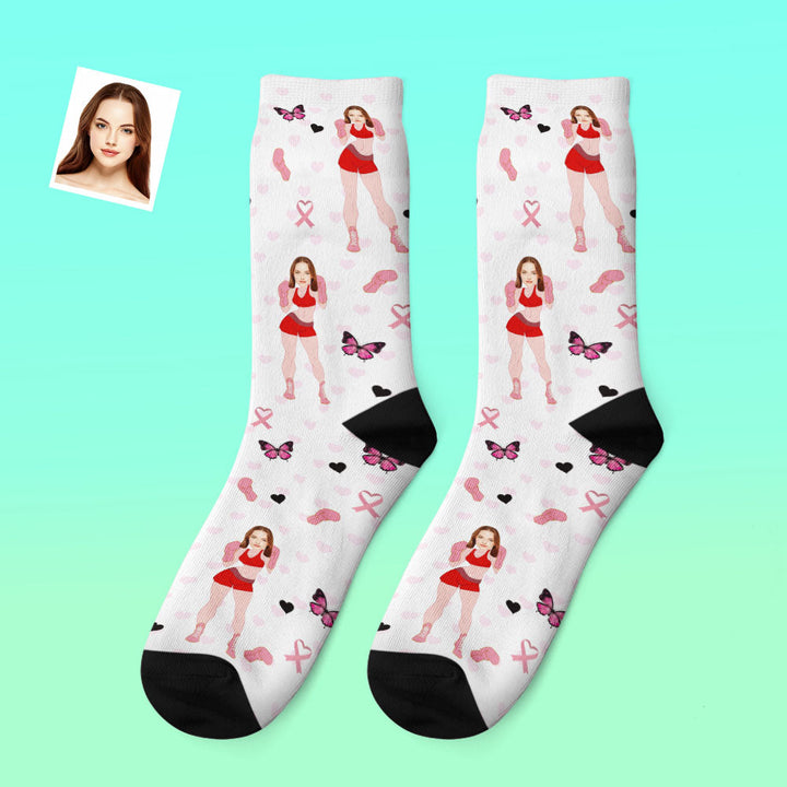Custom Photo Thick Socks Funny Boxer Winter Gifts