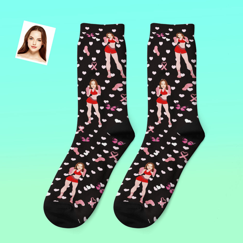 Custom Photo Thick Socks Funny Boxer Winter Gifts