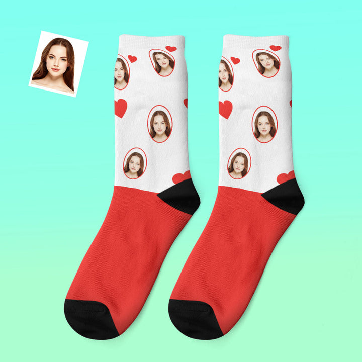 Custom Photo Thick Socks Custom Face Love Warm Gifts