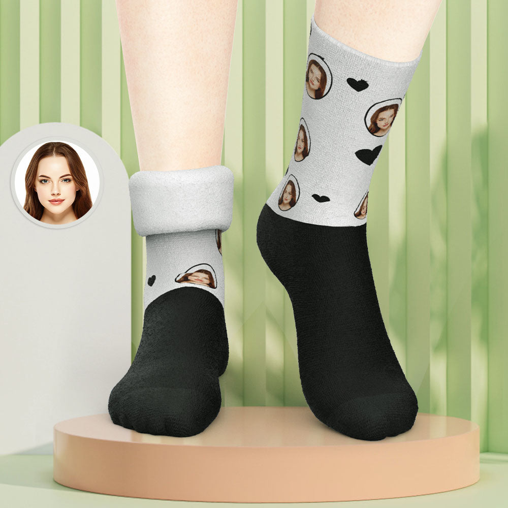 Custom Photo Thick Socks Custom Face Love Warm Gifts