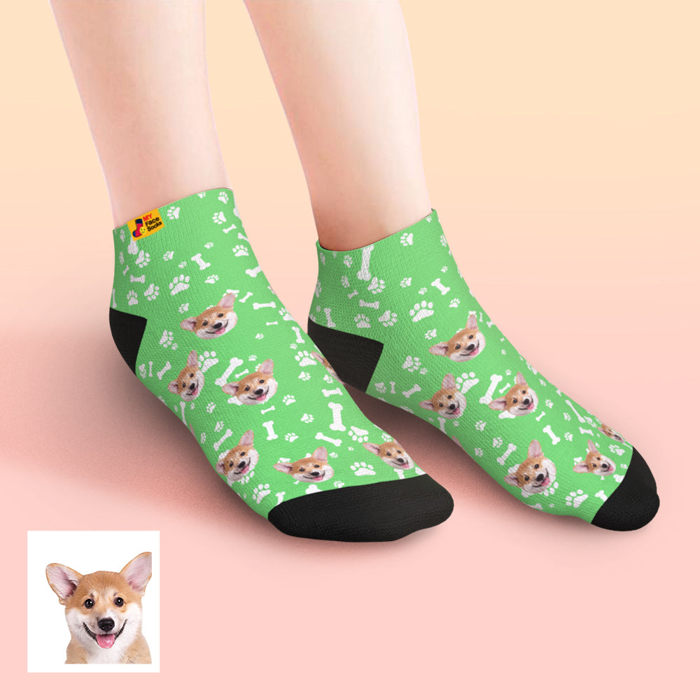 Custom Face Low Cut Ankle Socks with Dog Gift for Pet Lover