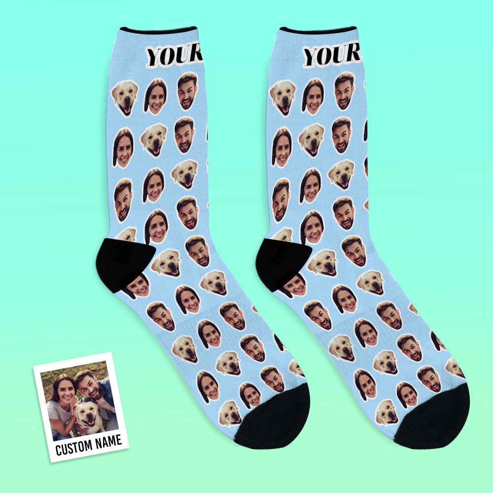 Custom Faces Socks With Your Photo Online Preview