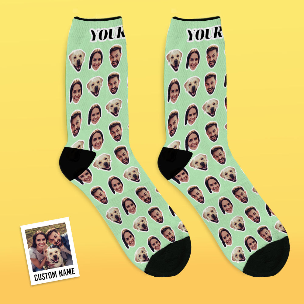Custom Faces Socks With Your Photo Online Preview