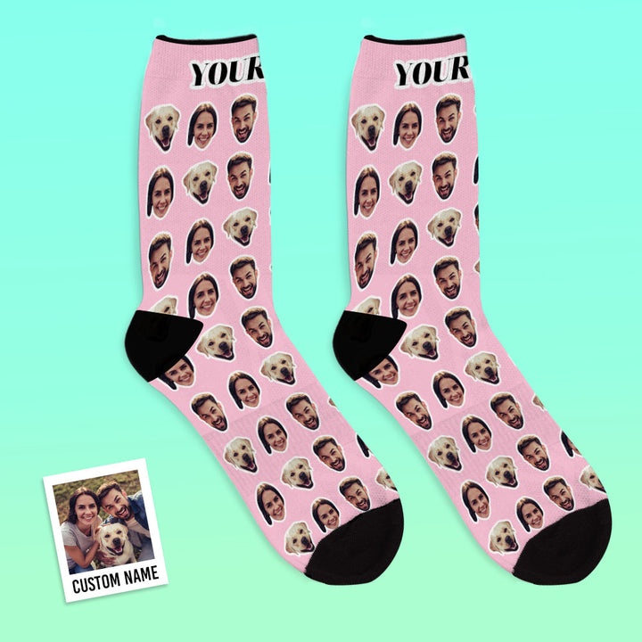 Custom Faces Socks With Your Photo Online Preview