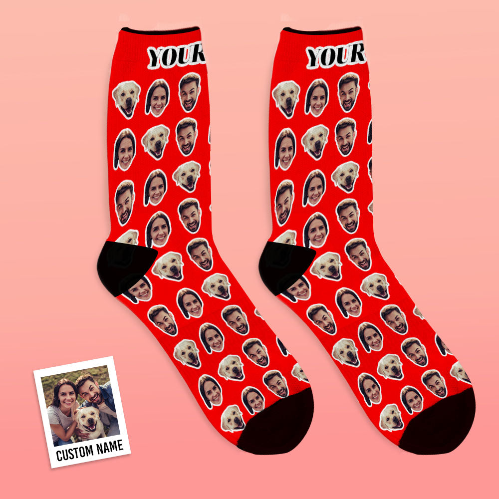Custom Faces Socks With Your Photo Online Preview