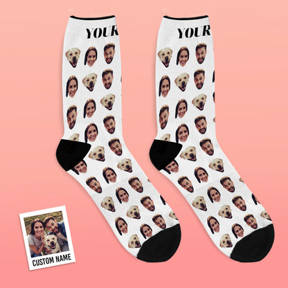 Custom Faces Socks With Your Photo Online Preview