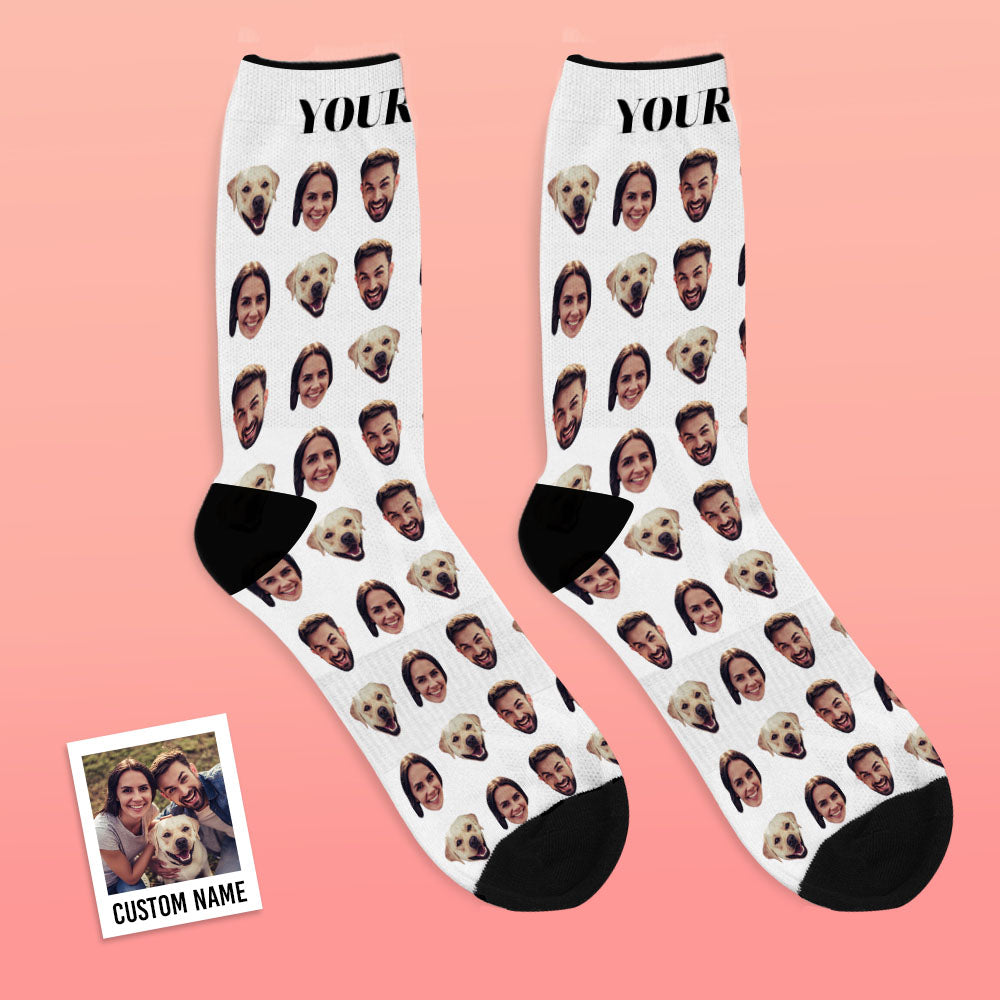 Custom Faces Socks With Your Photo Online Preview