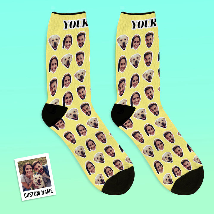Custom Faces Socks With Your Photo Online Preview