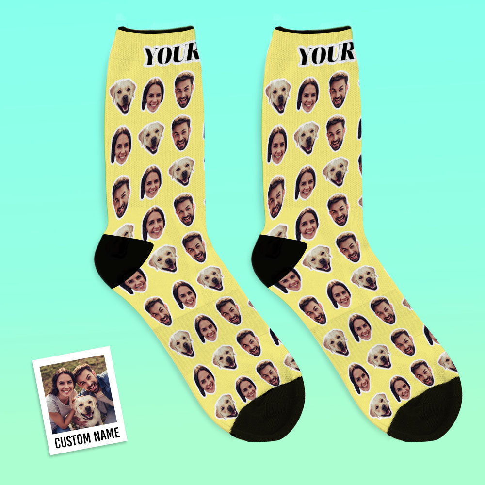 Custom Faces Socks With Your Photo Online Preview