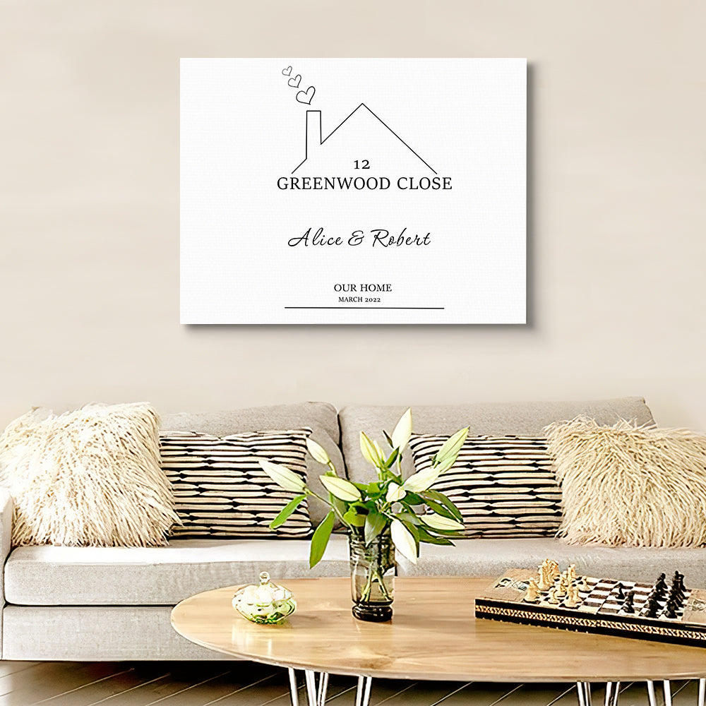 Personalized New Home Canvas New Home Gift Couples Gift Christmas Gift