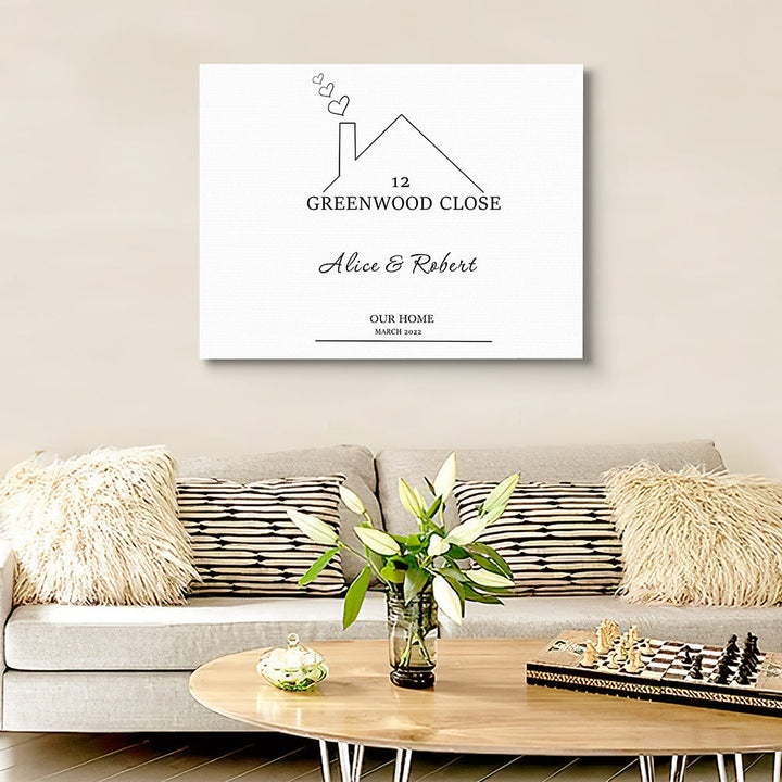 Personalized New Home Canvas New Home Gift Couples Gift Christmas Gift