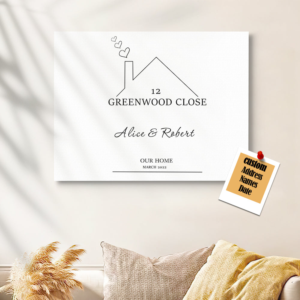 Personalized New Home Canvas New Home Gift Couples Gift Christmas Gift