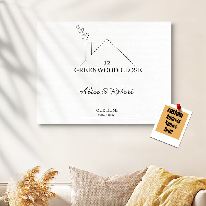 Personalized New Home Canvas New Home Gift Couples Gift Christmas Gift