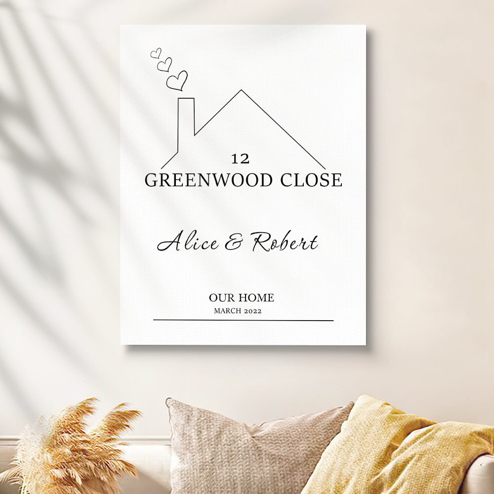 Personalized New Home Canvas New Home Gift Couples Gift Christmas Gift