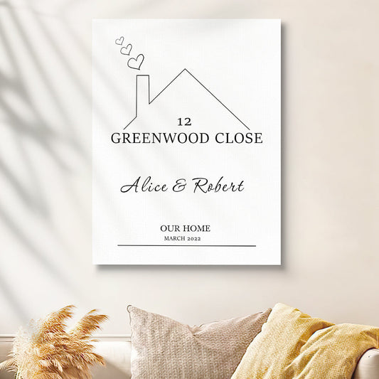 Personalized New Home Canvas New Home Gift Couples Gift Christmas Gift