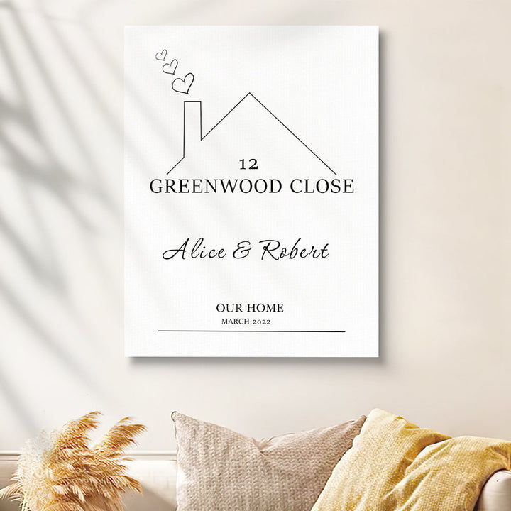 Personalized New Home Canvas New Home Gift Couples Gift Christmas Gift